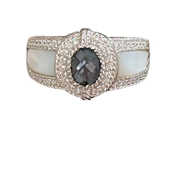 Judith Ripka Jewelry - Judith Ripka Blue Topaz & Mother-of-Pearl Pineapple-Cut Ring Size NWOT
